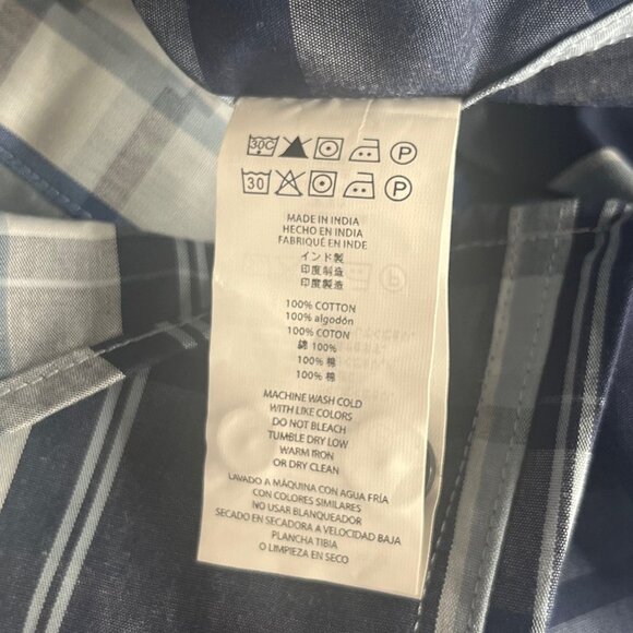 Michael Kors Button Front Shirt Mens Small Blue New Plaid Classic Fit - Picture 7 of 11